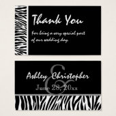 Balise Black White Zebra Wedding Favor (Devant & derrière)