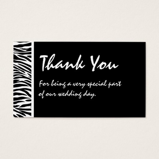 Balise Black White Zebra Wedding Favor (Devant)