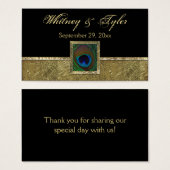 Balise Blackand Gold Peacock Feather Wedding Favor (Devant & derrière)