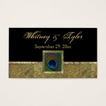 Balise Blackand Gold Peacock Feather Wedding Favor<br><div class="desc">Cette étiquette de faveur de mariage en noir et or avec une plume de paon encadrée d'or correspond à la faire-part de mariage ci-dessous. Si vous avez besoin d'autres articles correspondants,  veuillez envoyer votre demande par courriel à niteowlstudio@gmail.com.</div>