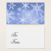 Balise bleue Crystalline Snowflake Carte de visite (Devant & derrière)