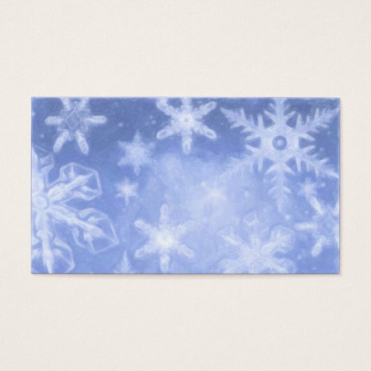 Balise bleue Crystalline Snowflake Carte de visite (Devant)