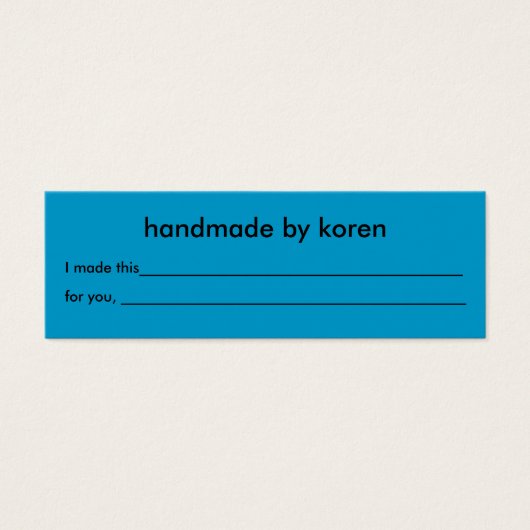 Balise cadeau avec instructions de soins vierges (Devant)