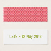 Balise cadeau avec pois roses (Devant & derrière)