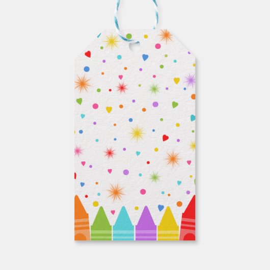 Balise cadeau Crayons, étiquette Saint-Valentin (Dos)