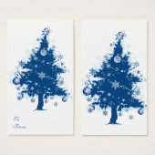 Balise cadeau d'arbre de Noël bleu (Devant & derrière)