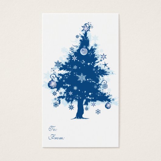 Balise cadeau d'arbre de Noël bleu (Devant)