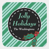 Balise cadeau de bonbons de Noël vert Stickers (Devant)