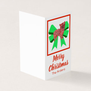 Balise cadeau de morkie Christmas Dog & Green Bow
