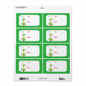 Balise cadeau de Noël enneigé étiquette (Feuille entière)