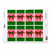 Balise cadeau de Noël étiquette Rouge blanc sauvag (Feuille entière)