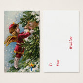 Balise cadeau de Noël Vintage "Mistletoe" (Devant & derrière)