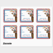Balise cadeau de rennes de Noël Whimsical Sticker (Feuille)