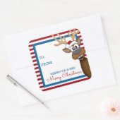 Balise cadeau de rennes de Noël Whimsical Sticker (Enveloppe)