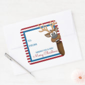 Balise cadeau de rennes de Noël Whimsical Sticker (Enveloppe)