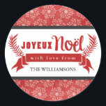 Balise cadeau de vacances Joyeux Noel Stickers / R<br><div class="desc">Idéal pour les scellés d'enveloppe,  les étiquettes cadeaux et les faveurs !</div>