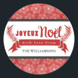 Balise cadeau de vacances Joyeux Noel Stickers / R<br><div class="desc">Idéal pour les scellés d'enveloppe,  les étiquettes cadeaux et les faveurs !</div>