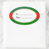 Balise cadeau de vacances Oval Gold Étiquette Red  (Sac)