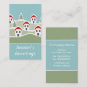 Balise cadeau de village couvert de neige Carte de (Devant / Derrière)