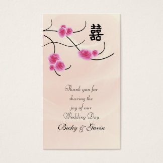 Balise Cadeau Favor Mariage Double Bonheur Cherry