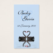 Balise Cadeau Favor Mariage Romancer Swans Ensembl (Dos)