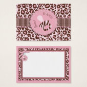 Balise cadeau fille Cheetah rose B (Devant & derrière)