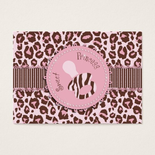 Balise cadeau fille Cheetah rose B (Devant)