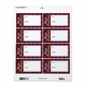 Balise cadeau Joyeux Noël Navy & Red Plaid Sticker (Feuille entière)
