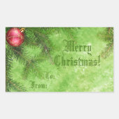 Balise cadeau Joyeux Noël vert Sticker (Devant)