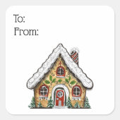 Balise cadeau maison pain d'épice Stickers (Devant)