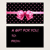 Balise cadeau Pois rose (Devant & derrière)