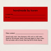 Balise cadeau pour lavage à la main uniquement (Devant & derrière)