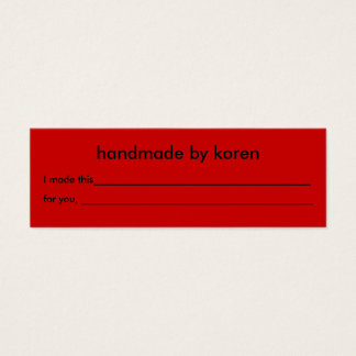 Balise cadeau pour lavage à la main uniquement