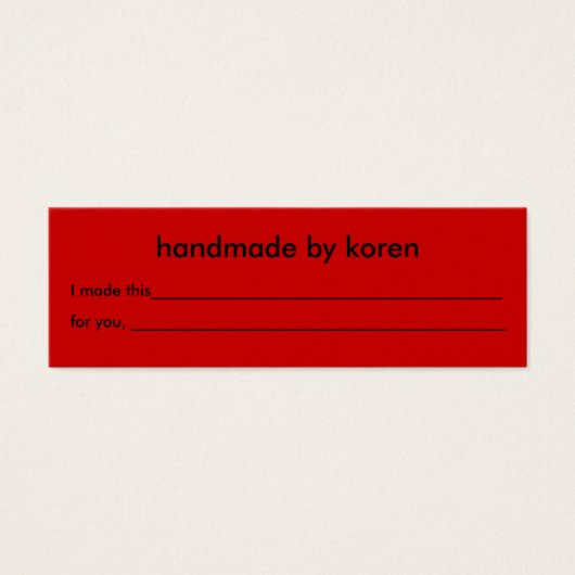 Balise cadeau pour lavage à la main uniquement (Devant)