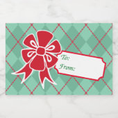 Balise cadeau Red Christmas Bow Étiquettes aliment (Étiquettes simples)