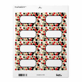 Balise-cadeau Retro Red Black Kitchen Étiquette (Feuille entière)