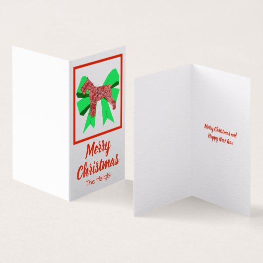 Balise cadeau Schnauzer Christmas Chig & Green Bow (Inside and Outside)