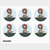 Balise cadeau Secret Père Noël Sticker rond classi (Feuille)