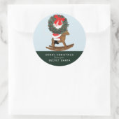 Balise cadeau Secret Père Noël Sticker rond classi (Sac)