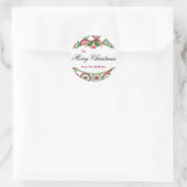 Balise cadeau Sucre de canne de Noël rond Sticker (Sac)