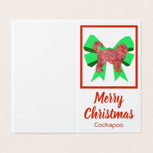 Balise Cockapoo Silhouette Christmas Dog & Green B (Outside Unfolded)