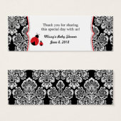 Balise de baby shower rouge noir ladybug damask (Devant & derrière)