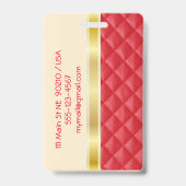 Balise de bagage en ruban or / Badge (Arrière)