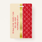 Balise de bagage en ruban or / Badge (Dos)