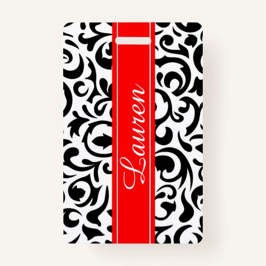 Balise de bagage en torse noire / Badge (Devant)