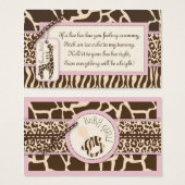 Balise de cadeau de fille Safari B3 (Devant & derrière)