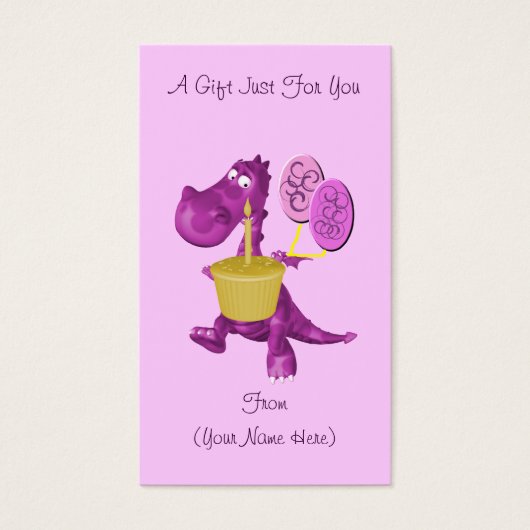 Balise de carte cadeau personnalisée Purple Dragon (Devant)