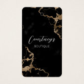 Balise de couture en marbre noir et or Étiquette d (Devant)