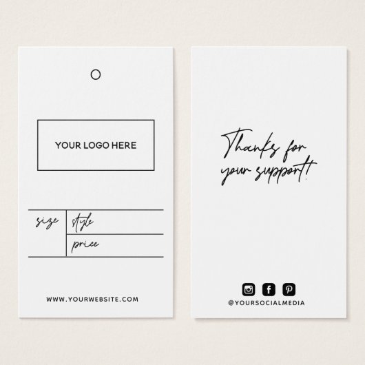 Balise de Étiquette du logo commercial (Devant & derrière)