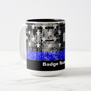 Balise de ligne bleue mince# Mug